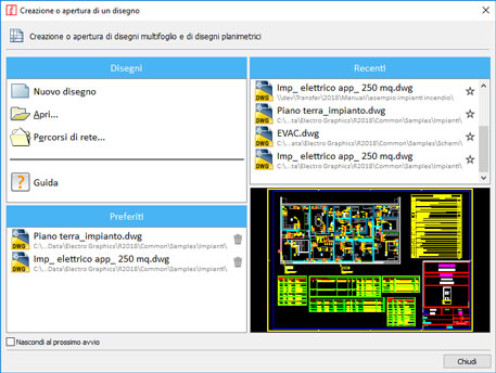 Crea apri disegno