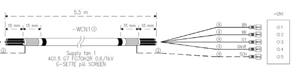 Disegno di connessione del cavo