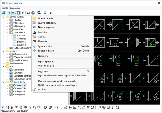 Nuova gestione in libreria simboli e cataloghi