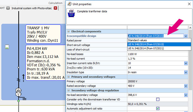 Environmentally friendly transformers, according to EU regulation n.548/2014