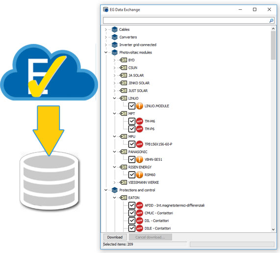 Database update with EGData Exchange