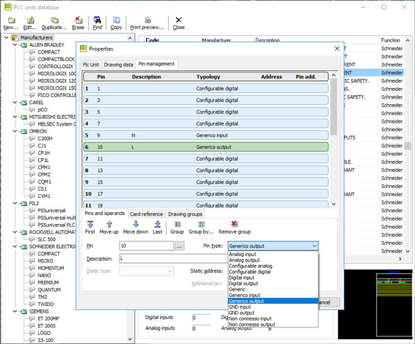 PLC cards with configurable types of operands