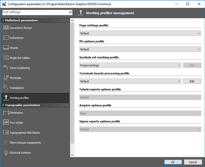 Project configurations